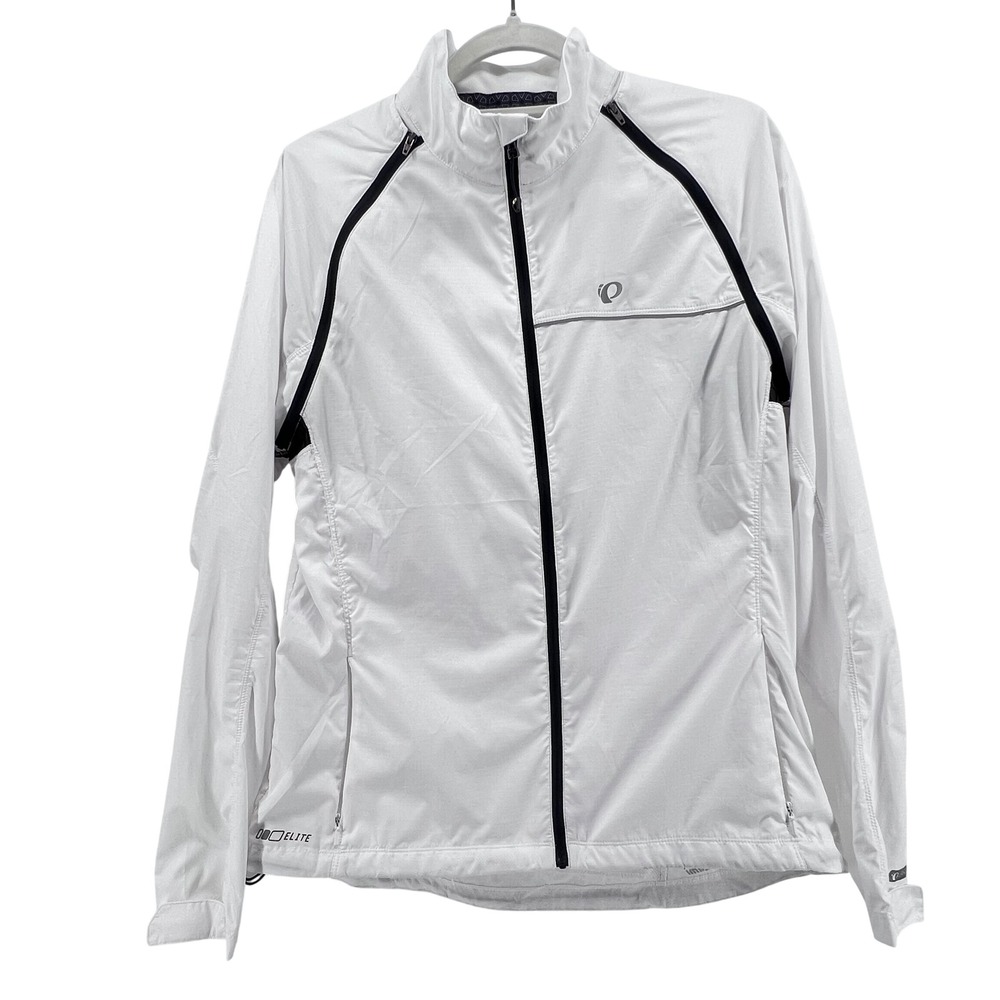 Pearl Izumi Elite Convertible Cycling Jacket Vest Womens XL White Full Zip Bike